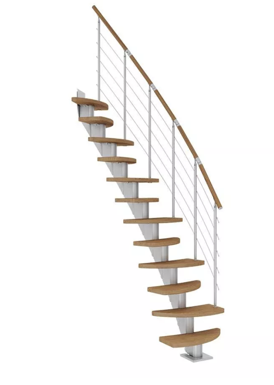 DOLLE BERLIN schody do 292 cm, 12 nášlapů, zábradlí SHAPE 6